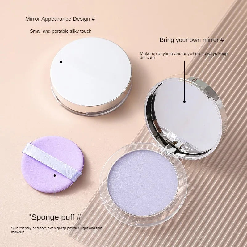 Lavender Pressed Powder Matte Powder Lasting Oil Control Full Coverage Face Compact Setting Powder Makeup Foundation Cosmetics