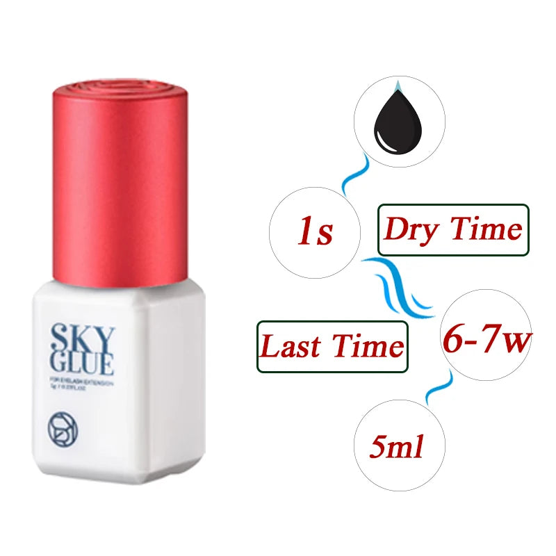 Korea Sky S+ Glue 1s Fast Dry Strong Eyelash Extension Glue Retention 6-7 Weeks No Irritation False Lash Adhesive