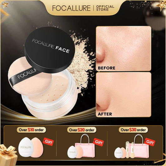 FOCALLURE 9 Colors Oil-control Loose Powder Waterproof Long-lasting Full Coverage Face Compact Setting Powder Makeup Cosmetics