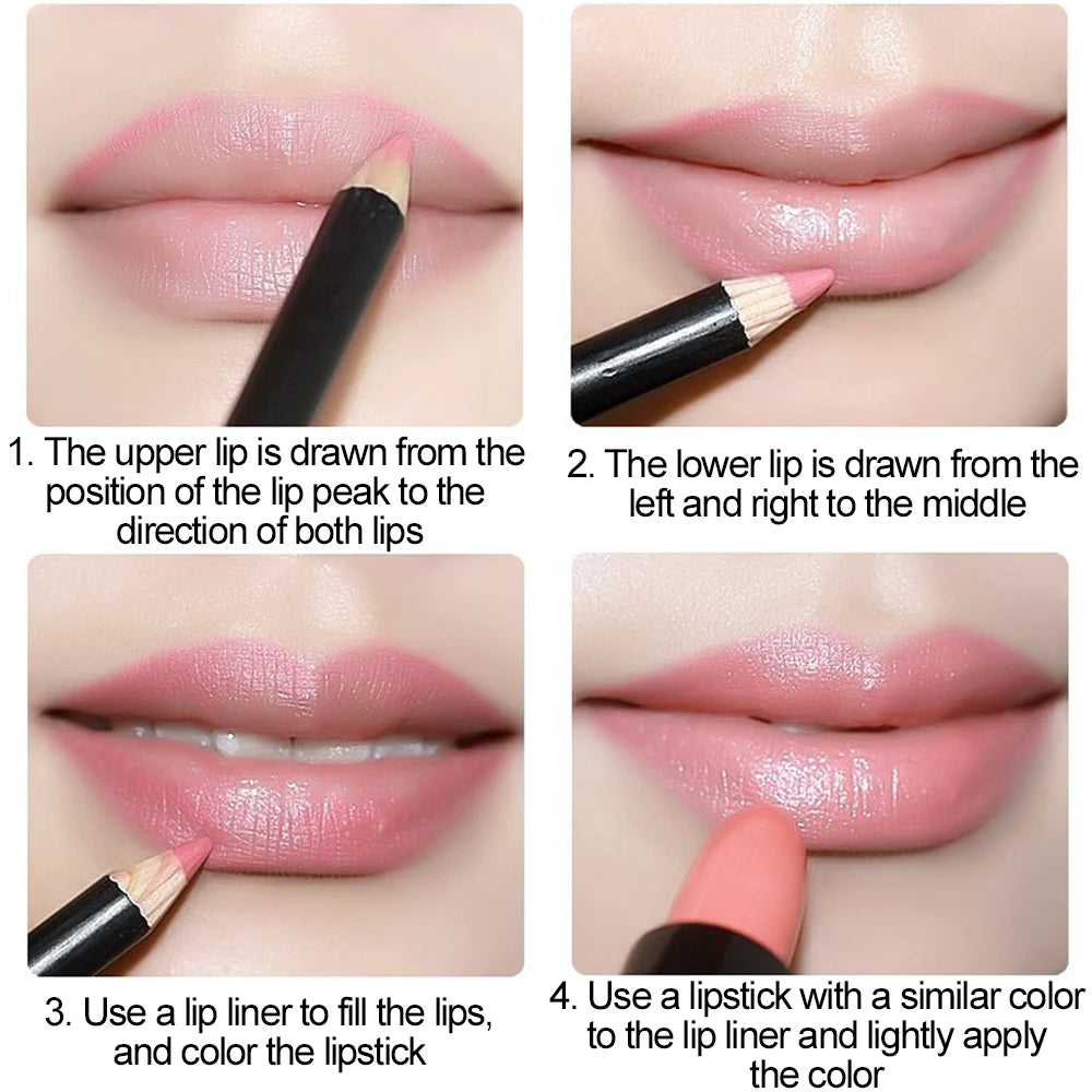 1Pcs Lip Liner Pencil Makeup Waterproof Lipstick Eyeliner Pen Long Lasting Wood Lip Liners Soft Women Professional Cosmetic Tool