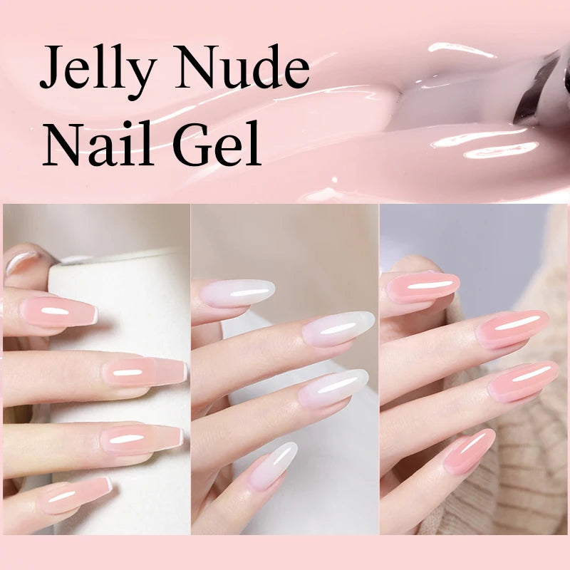 CHUNSHU15ML Translucent Jelly Nude Gel Nail Polish High Quality Semi Permanent Milky White Gel Varnish Nail Art For Nails Salon