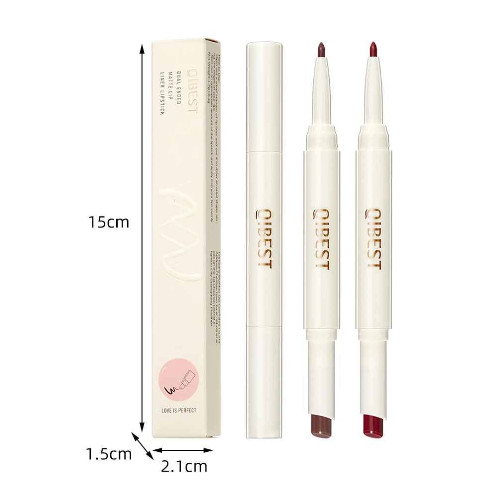 2 IN 1 Lip Liner Waterproof Matte Lipstick Pencil Makeup Set Contour Tint Sexy Red Long Lasting Moisturizer Lipliner Cosmetics