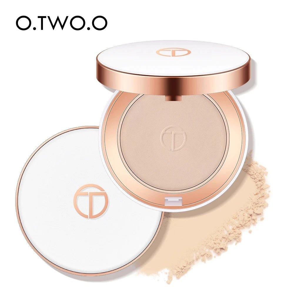 O.TWO.O Face Setting Powder Fine Powder Texture Oil-Control 3 Colors Matte Smooth Finish Makeup Pressed Powder