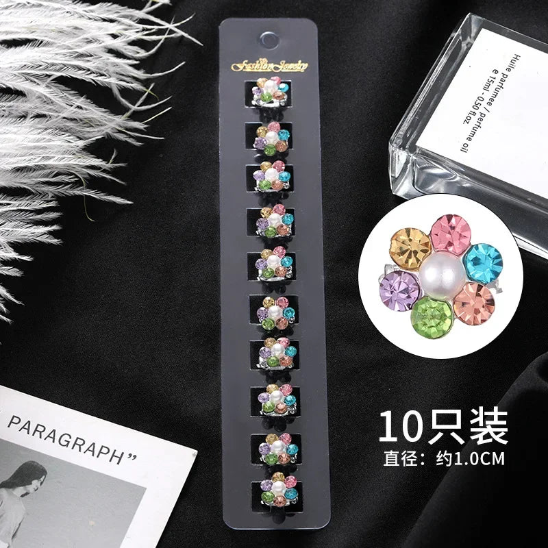 Korean Water Diamond Bean Buckle Hair Clip for Children and Girls Small Children Mini for Baby Hairstyle Fixing Accessories