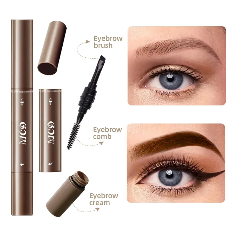 8 Colors Double Microblading  Eyebrow gel Pencil Makeup Natural Waterproof  eyebrows Pen Long Lasting Cosmetics  Brown  Eye brow