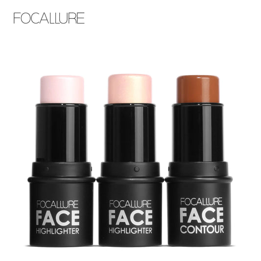 FOCALLURE Bronzer Highlighter Stick Waterproof Body Face Contour Corrector Illuminator Cream For Women's Makeup