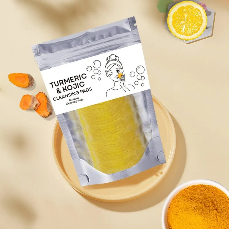 Turmeric Cleansing Pads Kojic Acid Cleansing Pads Helps Balance Skin Oil And Water Remove Excess Keratin From The Body'S Skin