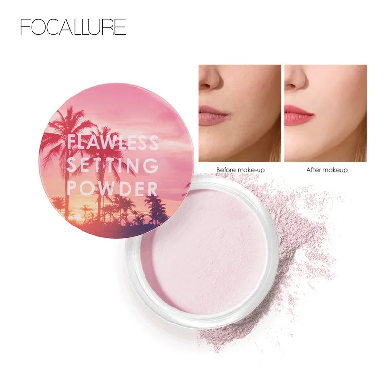 FOCALLURE Matte Loose Powder 4 Colors Invisible Pores Face Setting Powder Smooth Waterproof Oil-control Makeup Powder Cosmetics