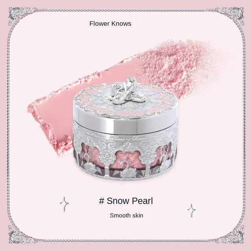 Flower Knows Swan Ballet Setting Loose Powder Makeup Matte Finishing Oil Control Rose Scent Loose Powder