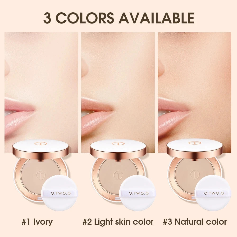 O.TWO.O Face Setting Powder Fine Powder Texture Oil-Control 3 Colors Matte Smooth Finish Makeup Pressed Powder