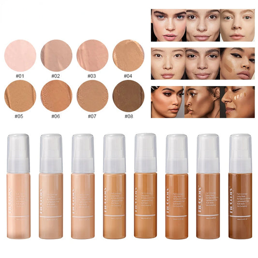 Waterproof Matte Face Liquid Foundation Full Coverage Whitening Face Concealer Makeup Base Cream Cosmetics for Women