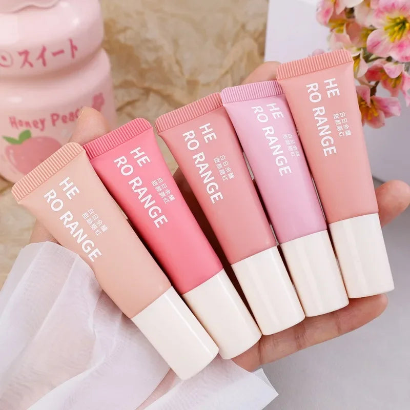 5 Colors Matte Velvet Liquid Blush Watercolor Lightweight Natural Rouge Creamy Cheek Moisturizing Lasting Facial Blusher Makeup