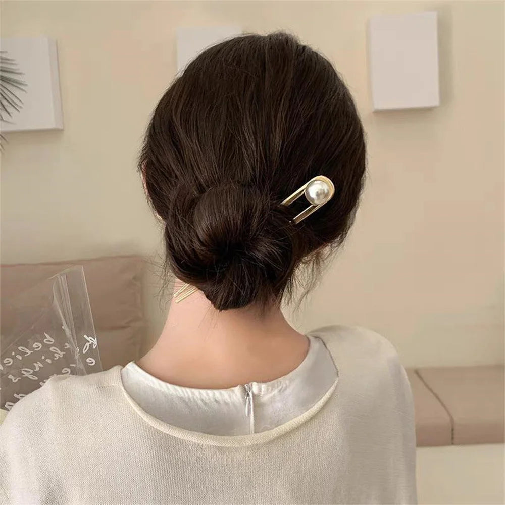 U Shape Hair Clips Women Wedding Party Engagement Hair Styling Accessories Black Hairpins Metal Barrettes Hair Stick