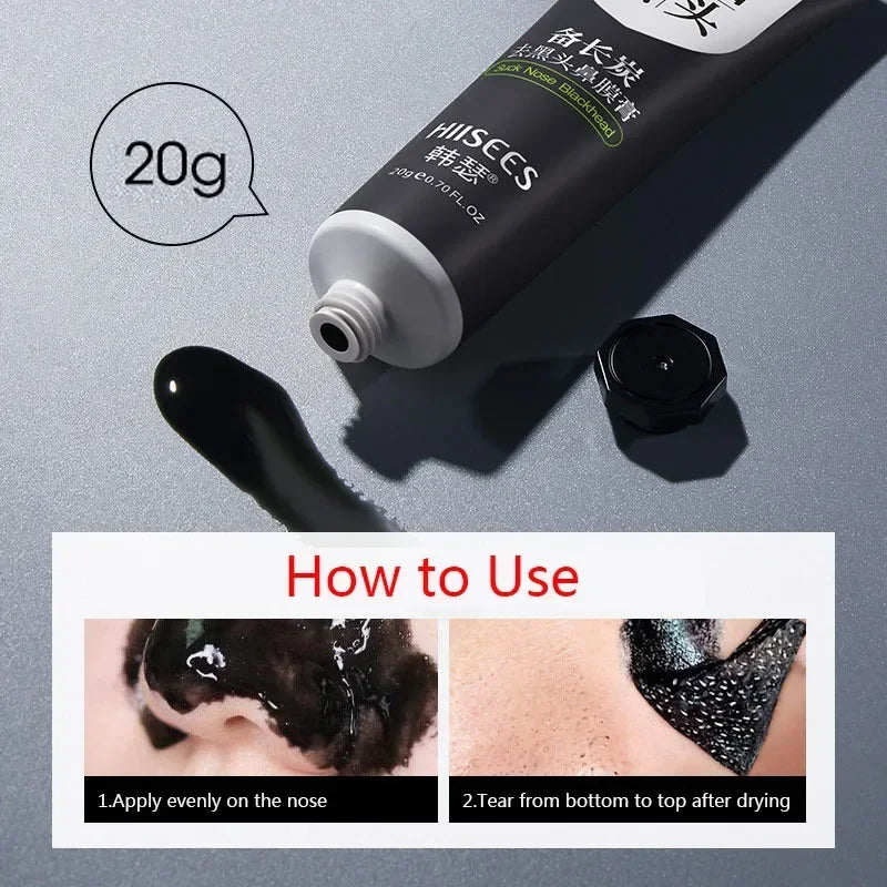 Facial Blackhead Remover Mask Cream Shrink Pores Acne Black Head Removal Cleansing Nose Skin Care Black Peel off Mask Gel