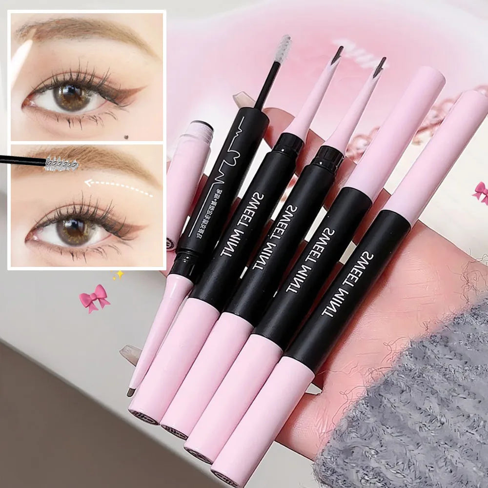 Colorless Eyebrow Gel Styling Eyebrow Pencil 2 in 1 Liquid Transparent Setting Gel Waterproof Makeup Brow Tattoo Pigment Makeup