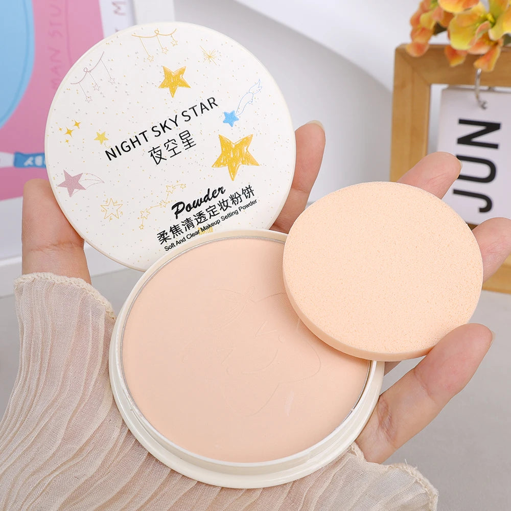 Waterproof Oil Control Makeup Powder Moisturizing Brightening Press Powder Nature Light Breathable Lasting Setting Loose Powder