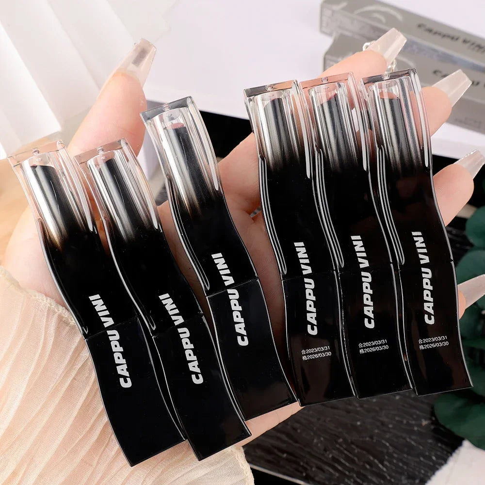 Jelly Mirror Black Tube Lipstick Long Lasting Non-stick Cup Moisturizing Water Light Solid Lip Gloss Korean Lips Makeup Cosmetic