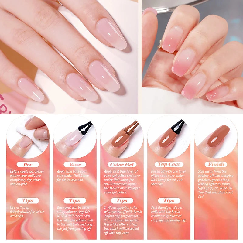 CHUNSHU15ML Translucent Jelly Nude Gel Nail Polish High Quality Semi Permanent Milky White Gel Varnish Nail Art For Nails Salon