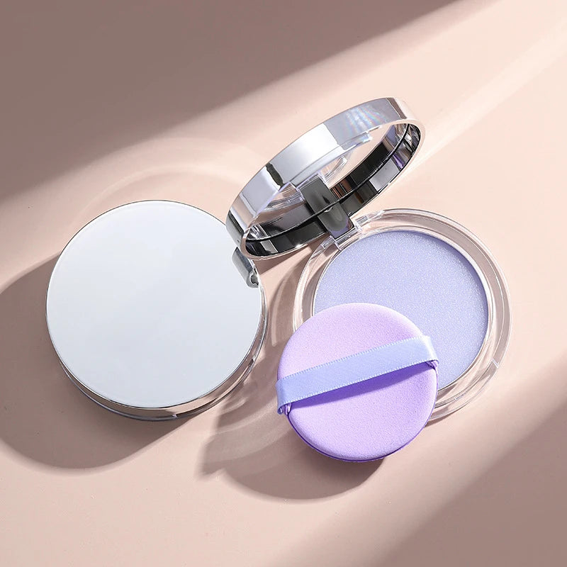 Lavender Pressed Powder Matte Powder Lasting Oil Control Full Coverage Face Compact Setting Powder Makeup Foundation Cosmetics