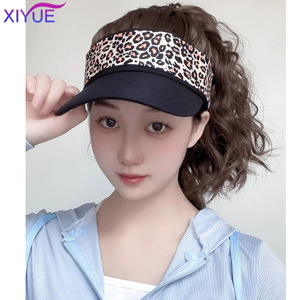 Synthetic Natural Curly Hair Ponytail Extension Wig Straight Travel Beach Shade Baseball Cap All-in-one Easy to Wear Hat Wig