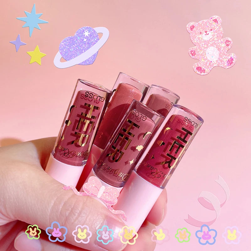 8colors Glitter Crystal Jelly Lipgloss Nourishing Liquid Lipstick Pearlescent Long Lasting Sexy Lipglaze Korean Cosmetics Makeup