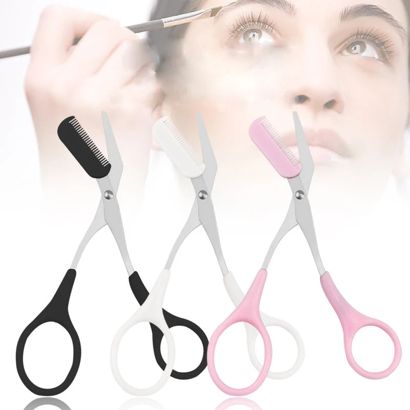 Eyebrow Trimmer Scissor with Comb Facial Hair Removal Grooming Shaping Shaver Removable Women Cosmetic Makeup Tools Accessories