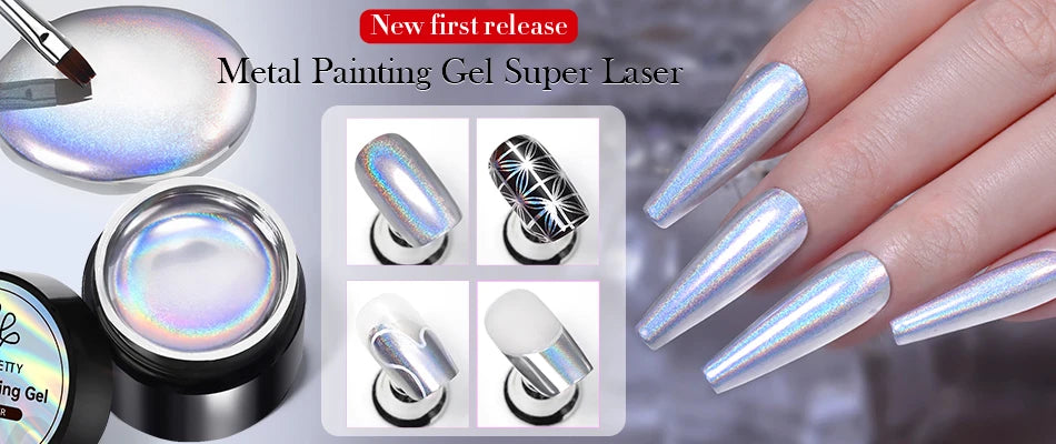 BORN PRETTY Gold Liner Paintin gel nails polish 10ml for Design Stripe Line French Nails Super bright Drawing Graffiti Paint Gel