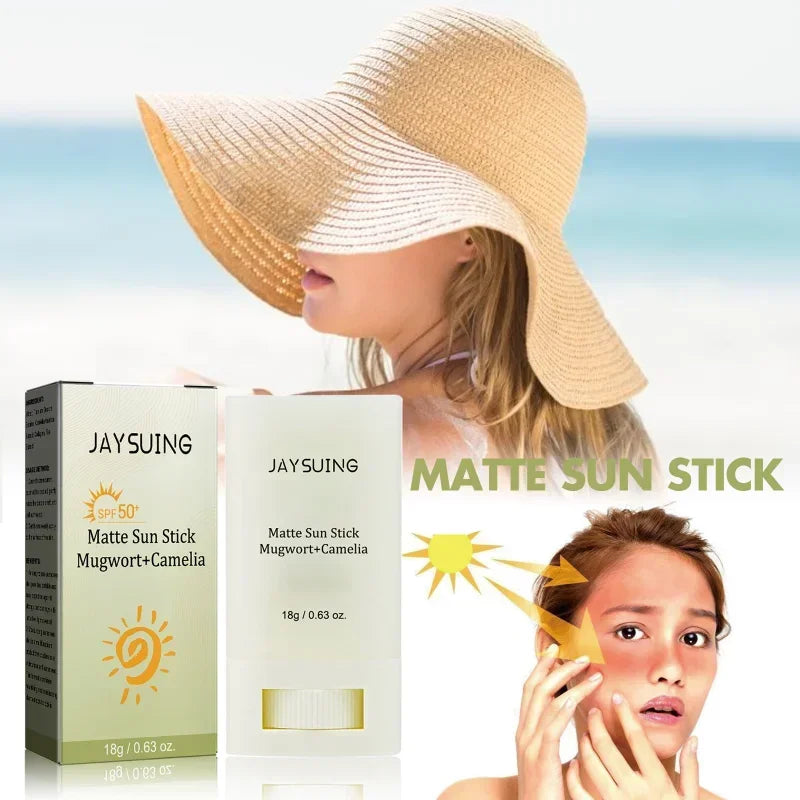 Matte sunscreen stick SPF 50 UV protection isolation moisturizer whitening skin repair summer refresh face body sun Block cream