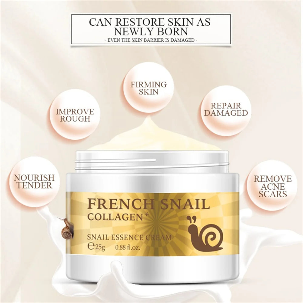 Snail Face Cream Hyaluronic Acid Moisturizing Anti-Wrinkle Anti-Aging Face Cream Collagen Nourishing Essence Day Cream Makeup