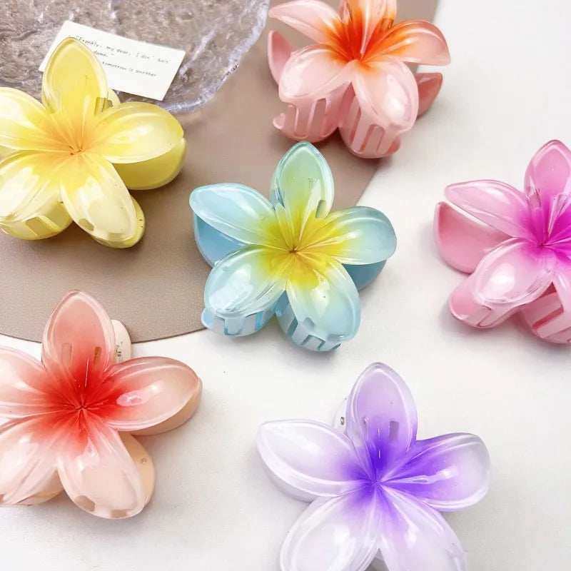 Flower Shape Hair Claw Women Summer Fashion Hair Clip Sweet Girls Shark Hairpin Simulation Zinnia Flowers Hair Claw Accessories