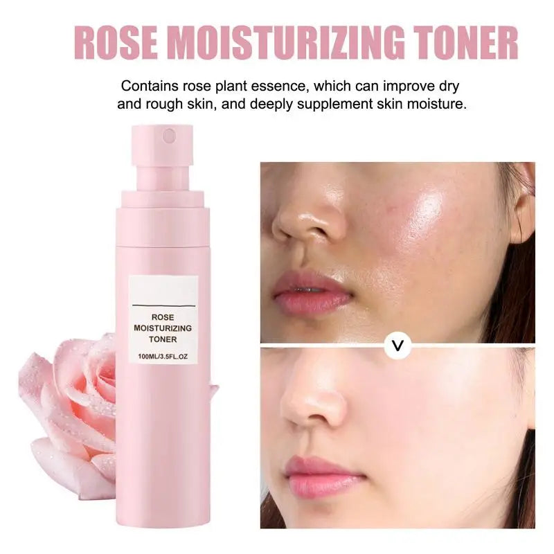 Rose Water Spray For Face 100ml rose water moisturizing spray For Dry Skin Refreshing Rose Water Toner For Daily Travel Vacation