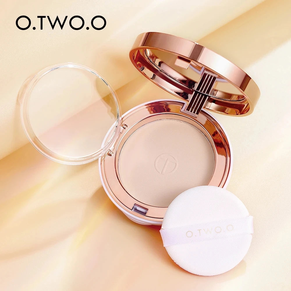 O.TWO.O Face Setting Powder Fine Powder Texture Oil-Control 3 Colors Matte Smooth Finish Makeup Pressed Powder