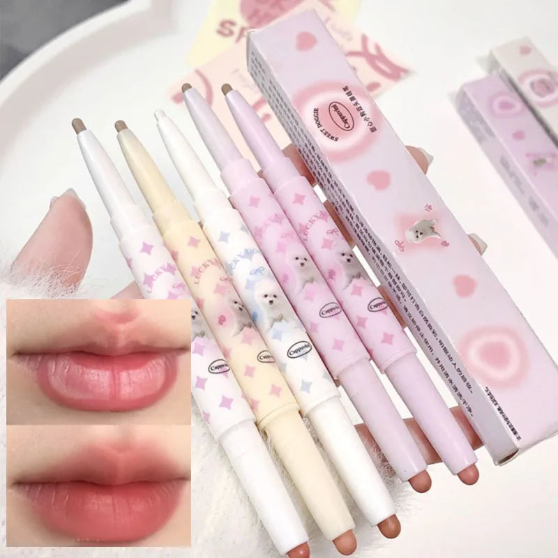 Waterproof Lipliner Pencil Matte Velvet Lipstick Pen Outline Lip Shape Lip Liner Lasting Non-stick Cup Nude Sexy 3D Lip Makeup