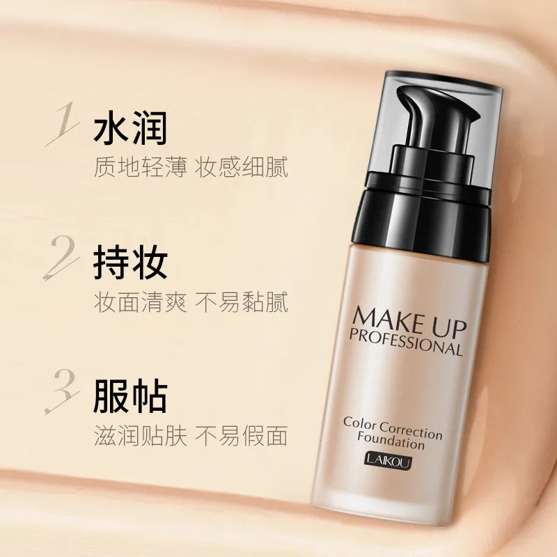 LAIKOU Makeup Base Face Liquid Foundation BB Cream Concealer Moisturizer Oil-control Whitening Waterproof