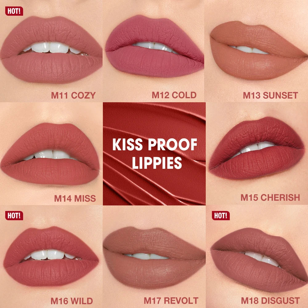 O.TWO.O Lipstick Lip Tint Waterproof Long Lasting Non-stick Cup Sexy Red Pink Lip Glaze Velvet Matte Lipstick Makeup