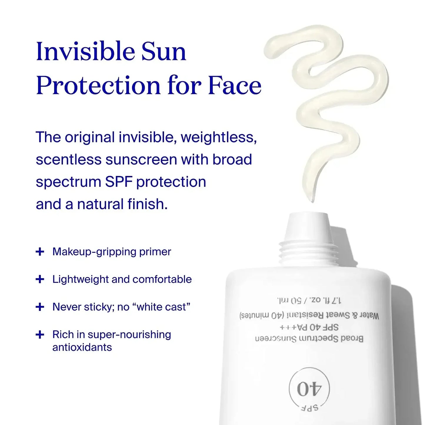 Supergoop Unseen Sunscreen Broad Spectrum Glowscreen Body Sunscreen SPF40 UV Protector Face Primer Base