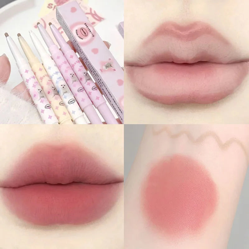 Waterproof Lipliner Pencil Matte Velvet Lipstick Pen Outline Lip Shape Lip Liner Lasting Non-stick Cup Nude Sexy 3D Lip Makeup