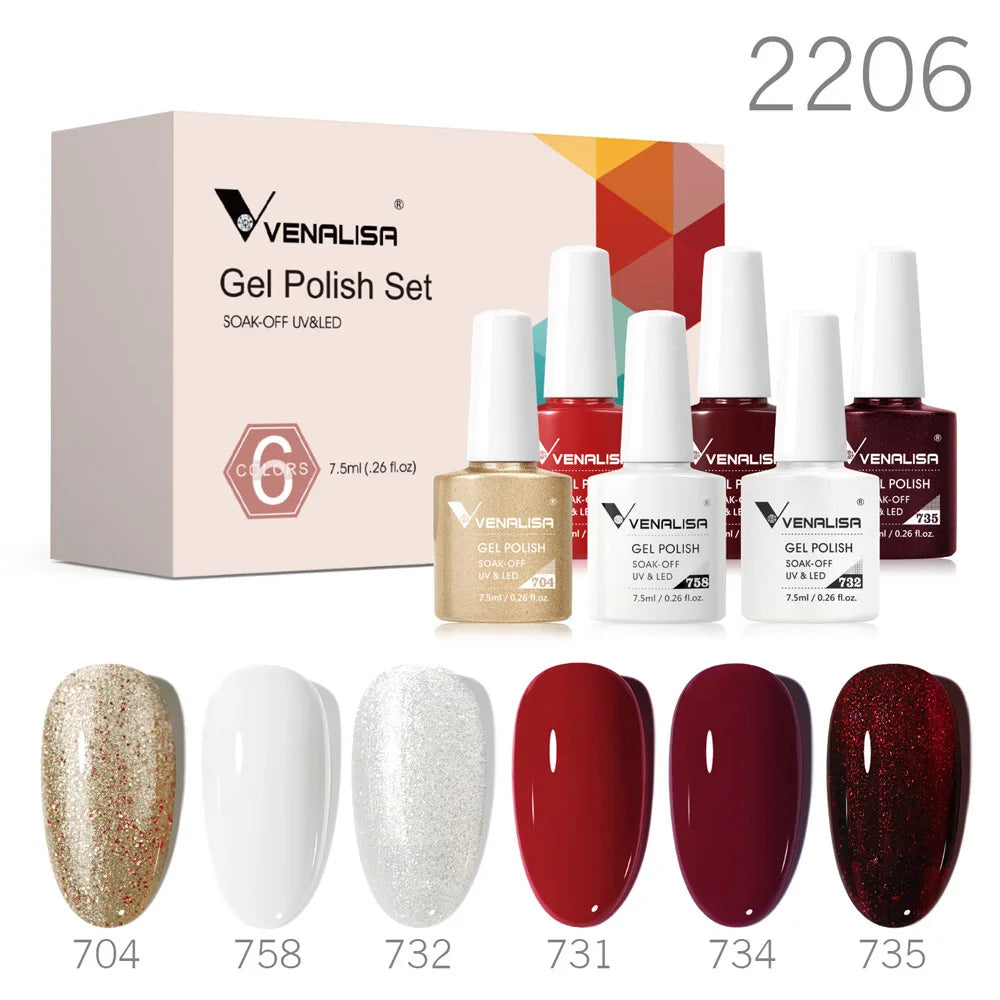 6/12pcs/lot Venalisa Gel Nail Polish New Arrival VIP Kit Nude Natural Color Series Brown Earth Coffee Rubber Base Coat Jelly Gel