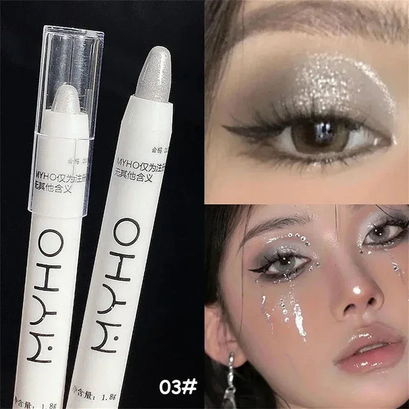 13 Colours Glitter Highlighter Pearlescent Undercover Pencil Waterproof Long-lasting Bright Eye Stick White Silver Eye Makeup