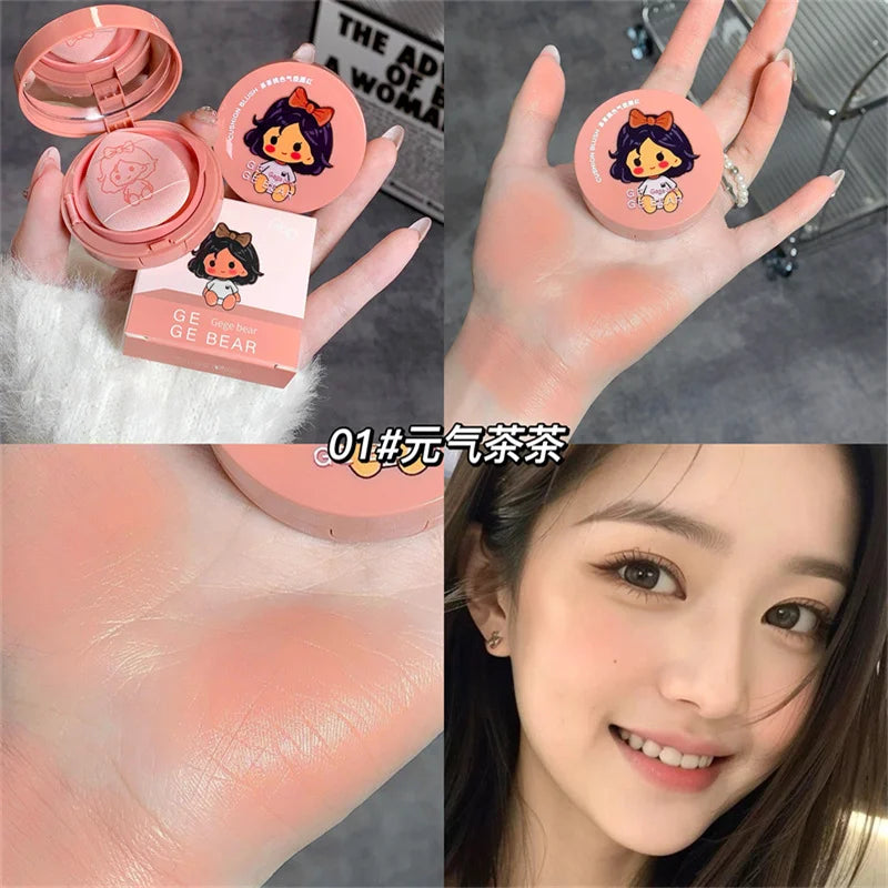 Shimmer Blush Powder Palette Mini Portable Girl Blush Cheek Peach Cosmetic Makeup Blusher Blush Cream Palette Contour Rouge